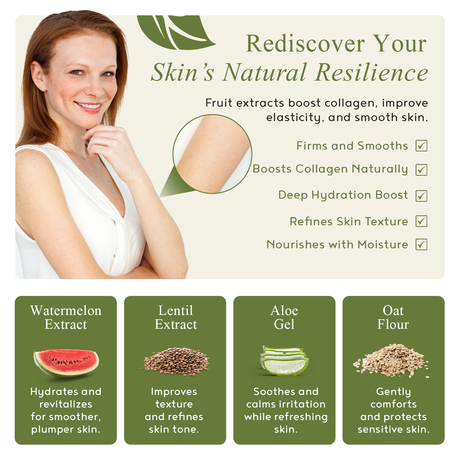 Formulation sans parfum de Crepe-Ease adaptée aux peaux sensibles.