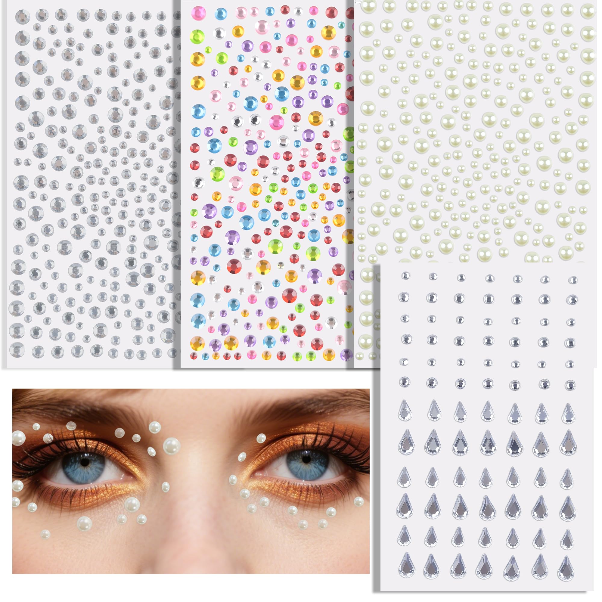 Kit brillos faciales y cabello de MDDRUIQI para looks rápidos.