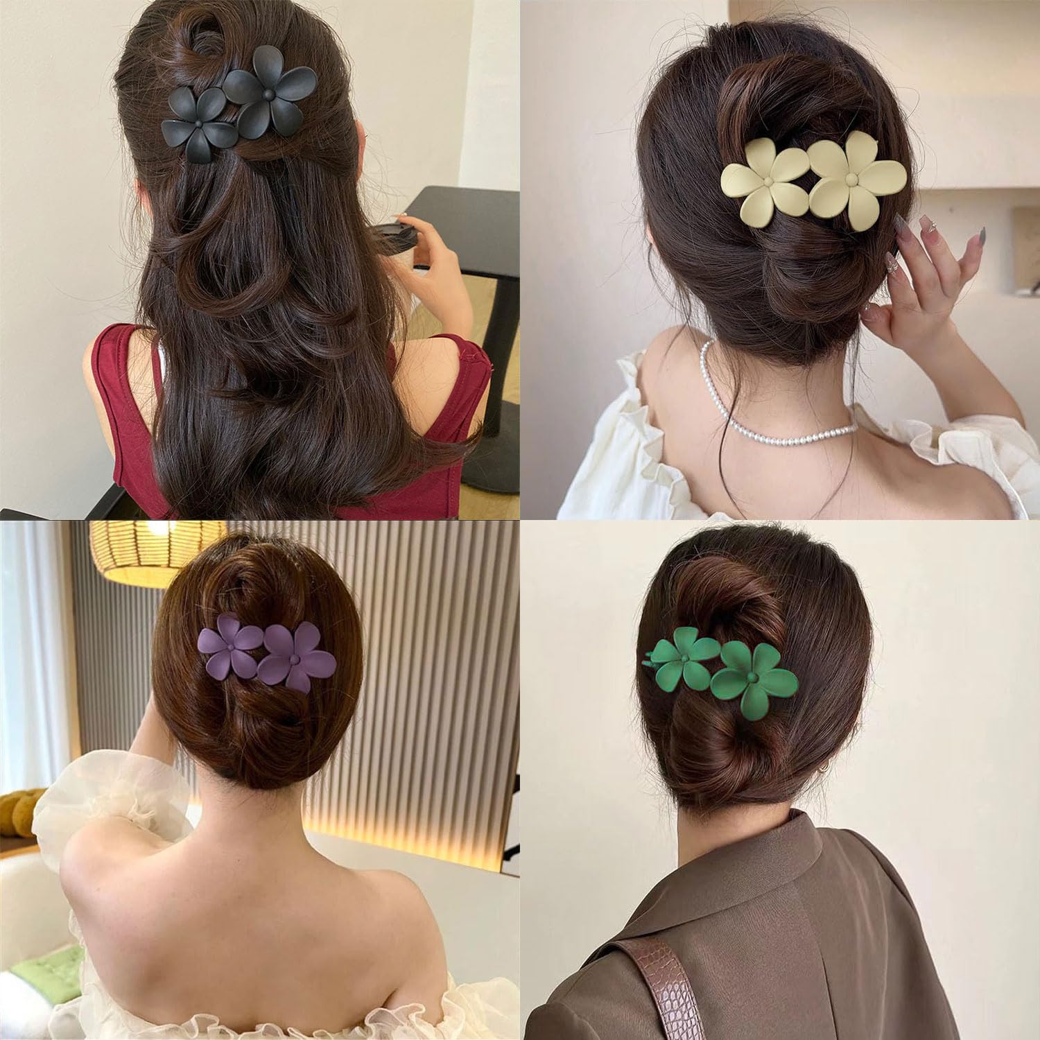 Mdscve detalle de flor en clip plano realza estilo sin esfuerzo