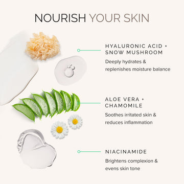 Aplicación suave de la crema en la palma de la mano para rostro y cuello.