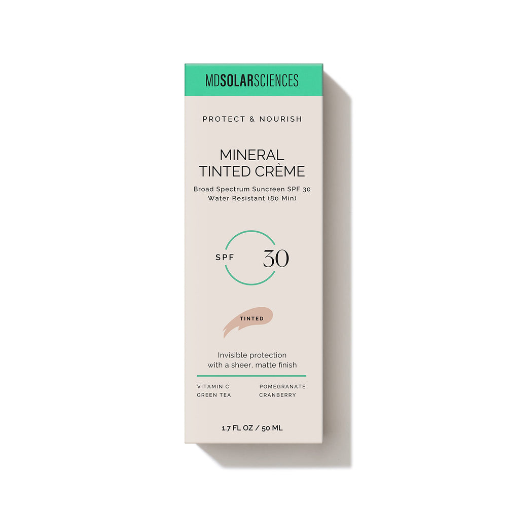 MDSolarSciences crema tintada mineral SPF 30: antioxidantes vitamina C y té verde