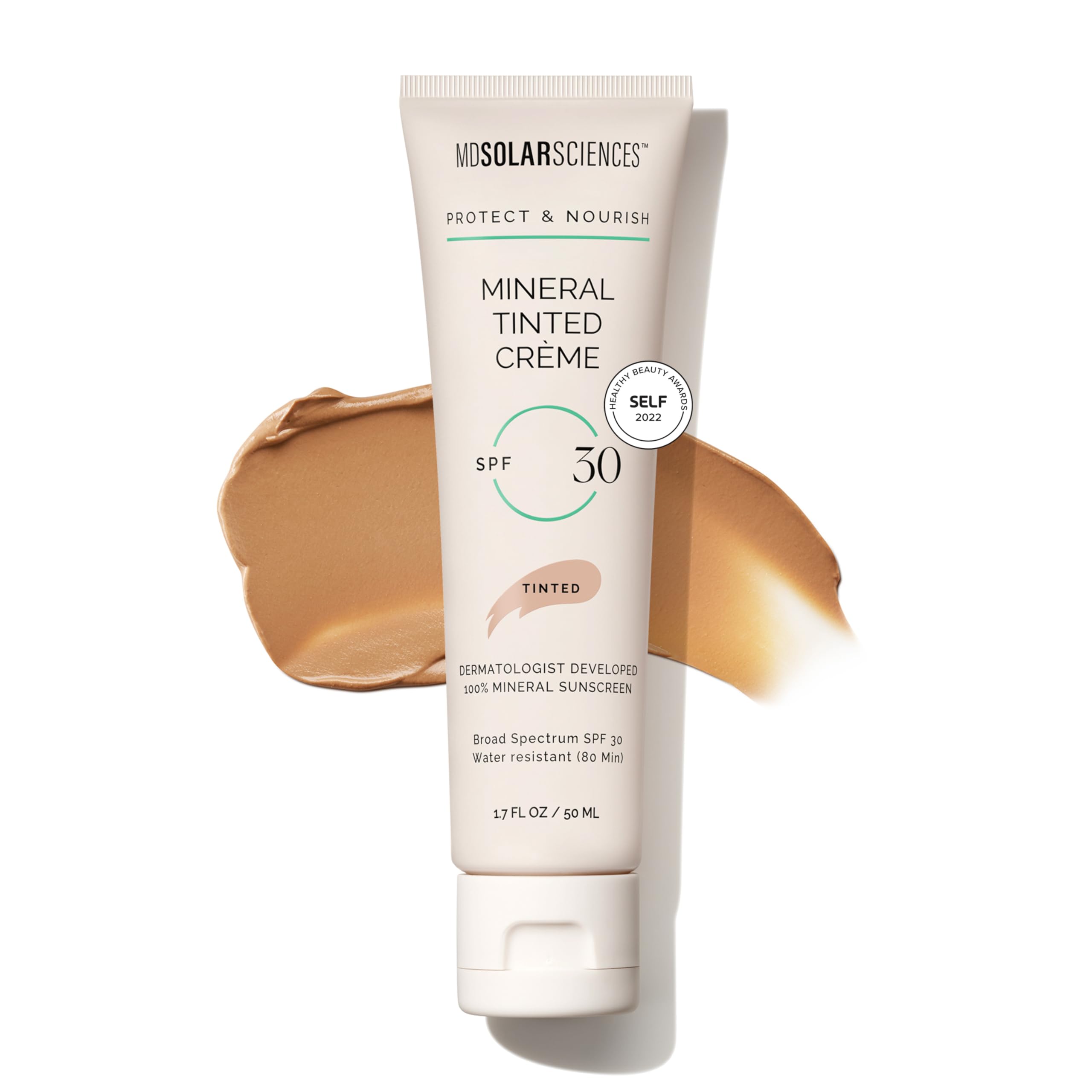 MDSolarSciences crema tintada mineral SPF 30: envase compacto para uso diario