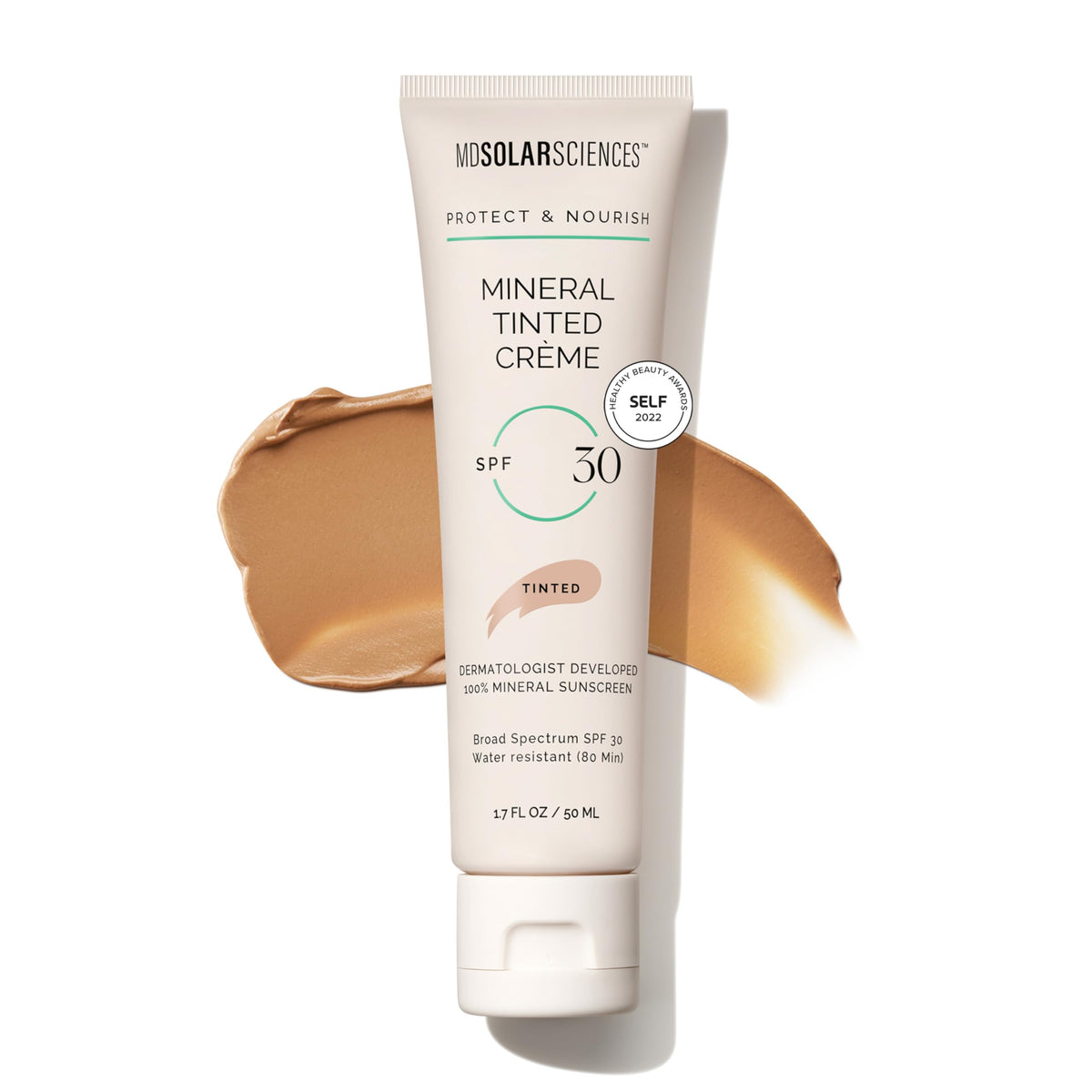 MDSolarSciences crema tintada mineral SPF 30: envase compacto para uso diario