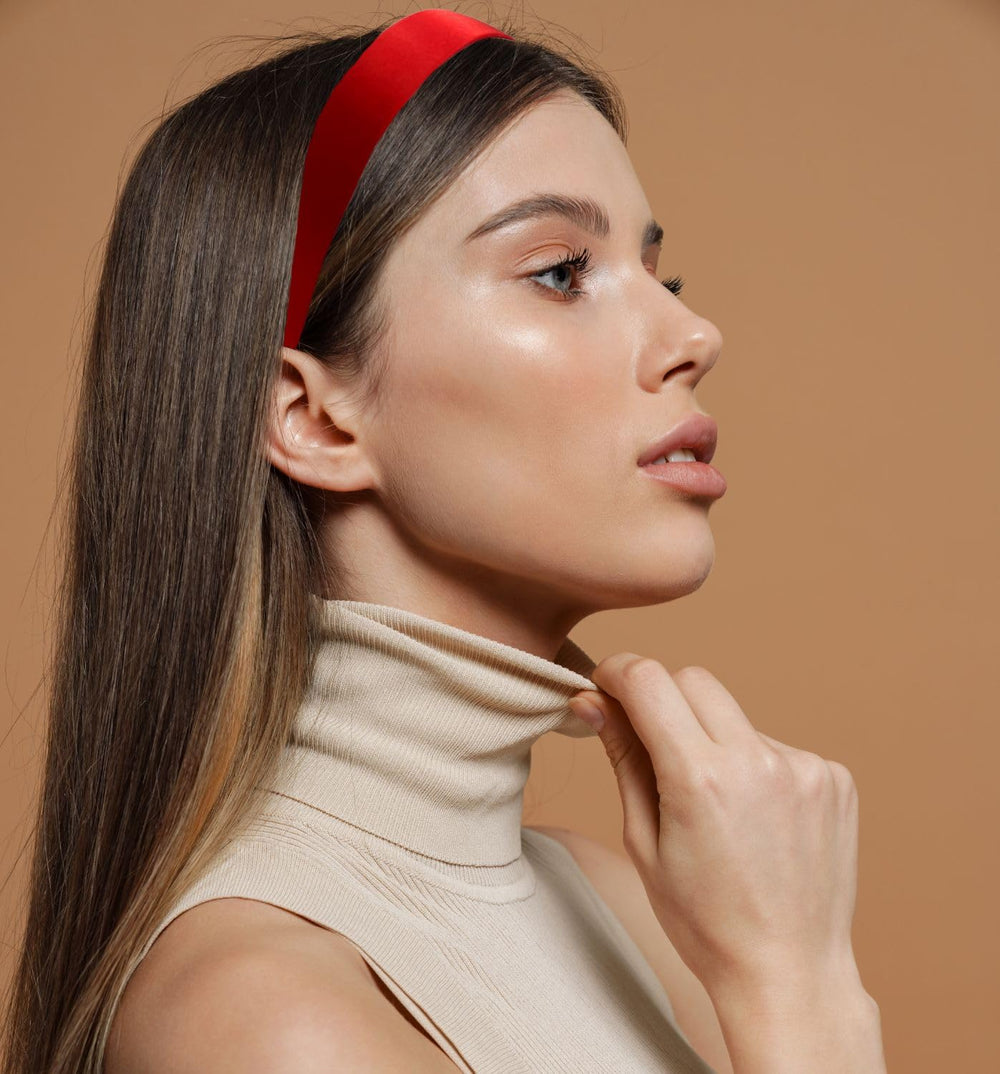 MDSTYLE banda para el cabello uso diario en rojo para confort.