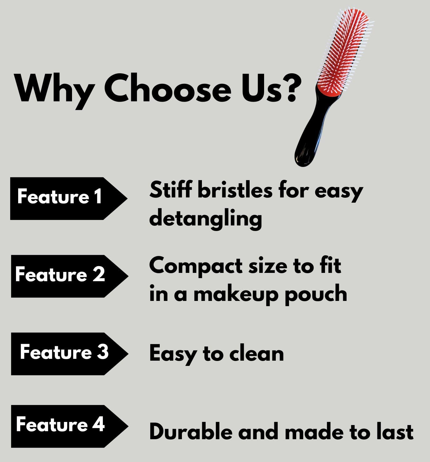 MDSTYLE cepillo para cabello grueso y rizado, ayuda a definir rizos de forma suave.