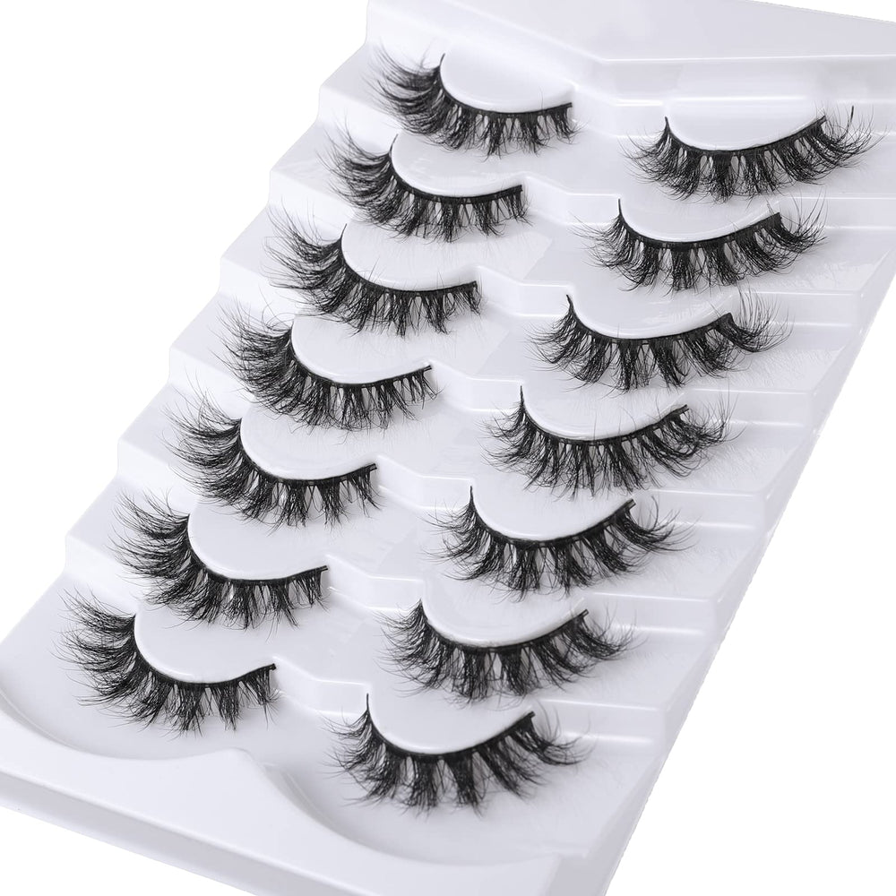 Pestañas Mebver faux mink naturales, rizo suave para un look duradero.