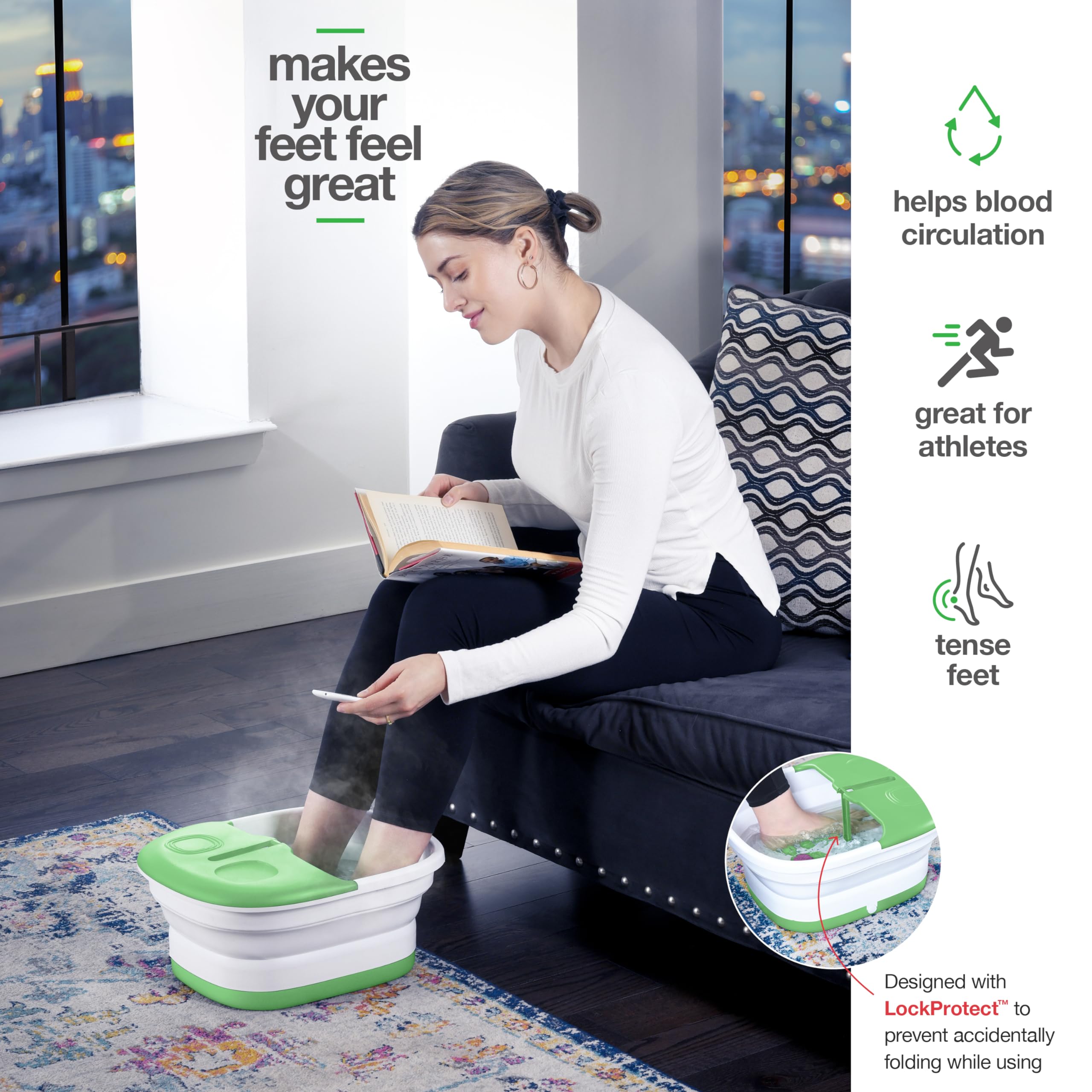Medical king Foot Spa con burbujas y chorros para relajación.
