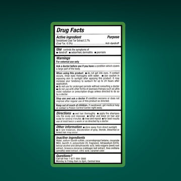 Medicasp Coal Tar Shampoo edge close-up showing reduced flakes.