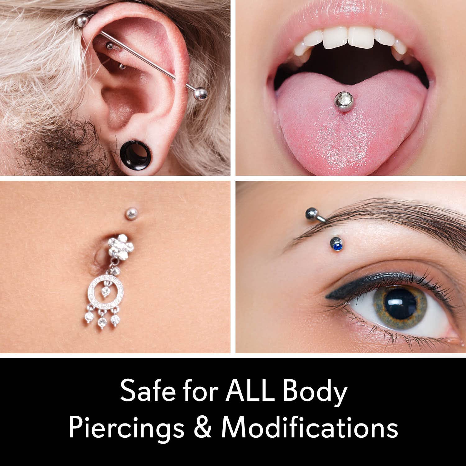 MediCleanse piercing ear nose care application shown for versatile use