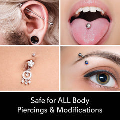 MediCleanse piercing ear nose care application shown for versatile use