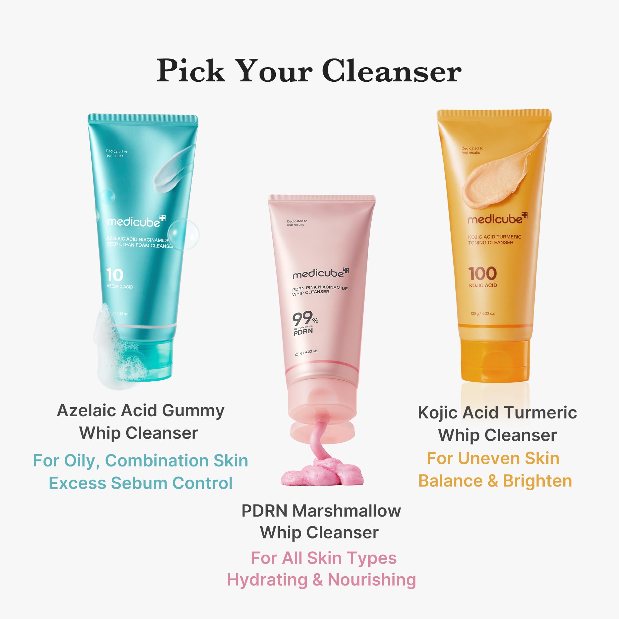 Espuma limpia sin resecar la piel con Medicube Kojico Curcuma Whip Cleanser.