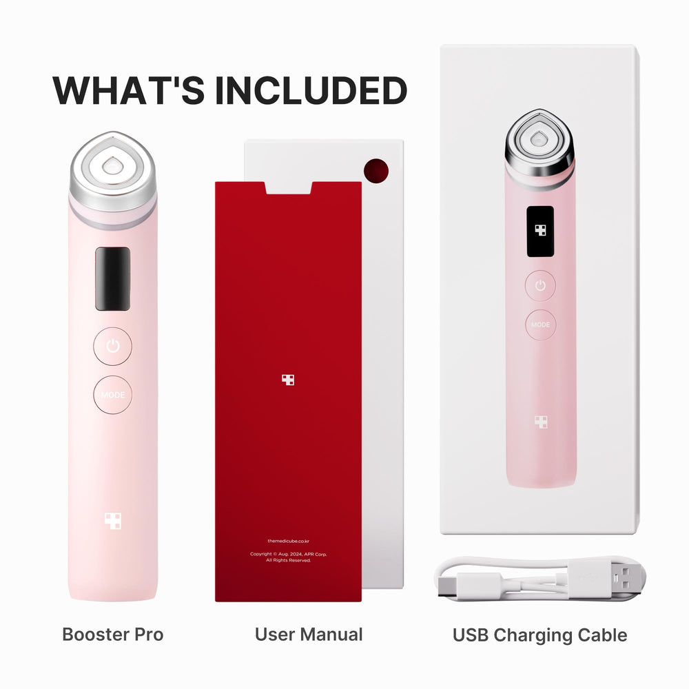 Medicube Age-R Booster Pro Rosa detalle cristal para sensación fresca.