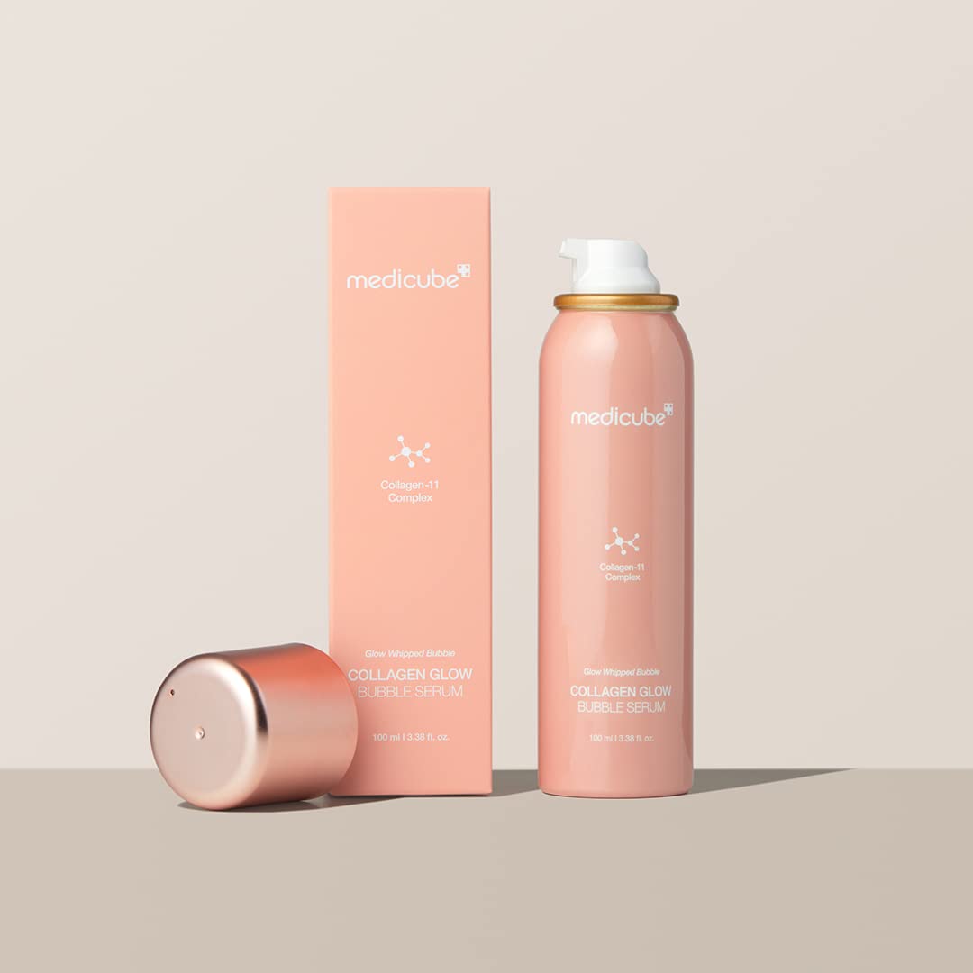Medicube Collagen Glow Bubble Serum bubbles rising after shake