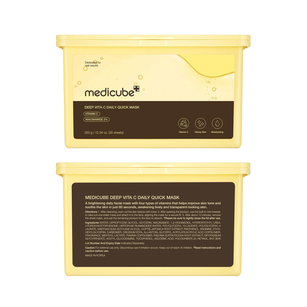 mascarilla medicube deep vita c, aplicacion facil y comoda en casa