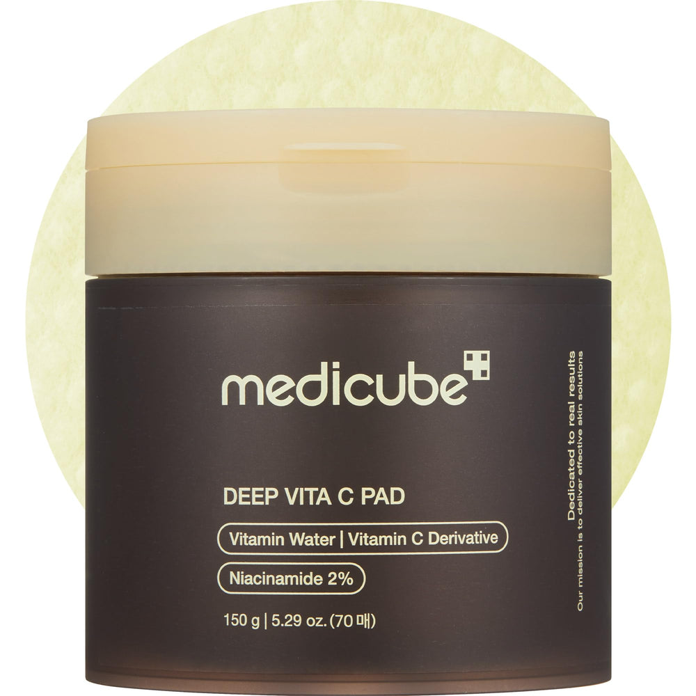 Medicube Deep Vita C Pad lado en relieve exfoliante para exfoliación suave