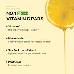 Medicube Deep Vita C Pad contiene vitamina C y agua 500000ppm para luminosidad