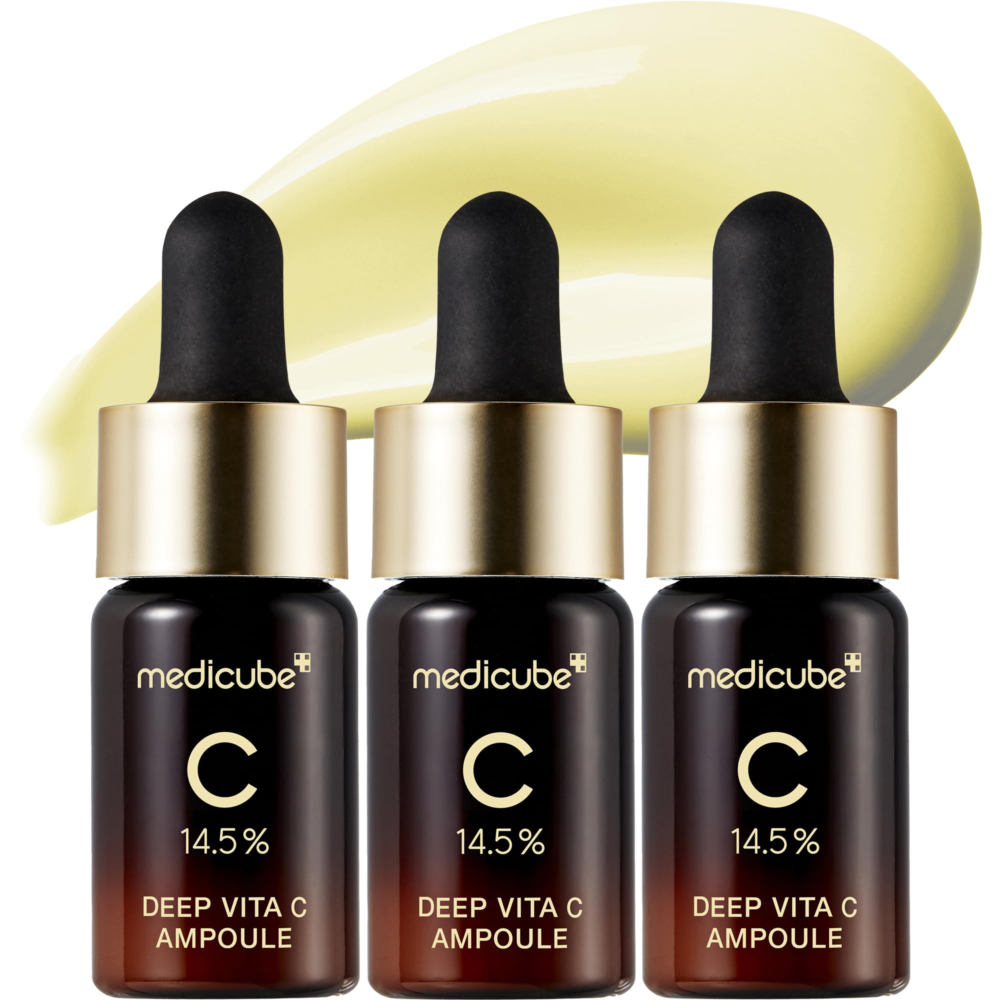 Medicube Deep Vita C Serum 2.0, botella vertida, para textura ligera y absorción rápida.