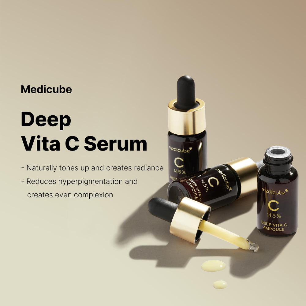 Medicube Deep Vita C Serum 2.0, uso diario matutino para comenzar el día.