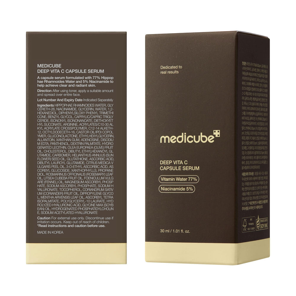 Medicube Deep Vitamina C Cápsulas suero, textura no grasa y de rápida absorción