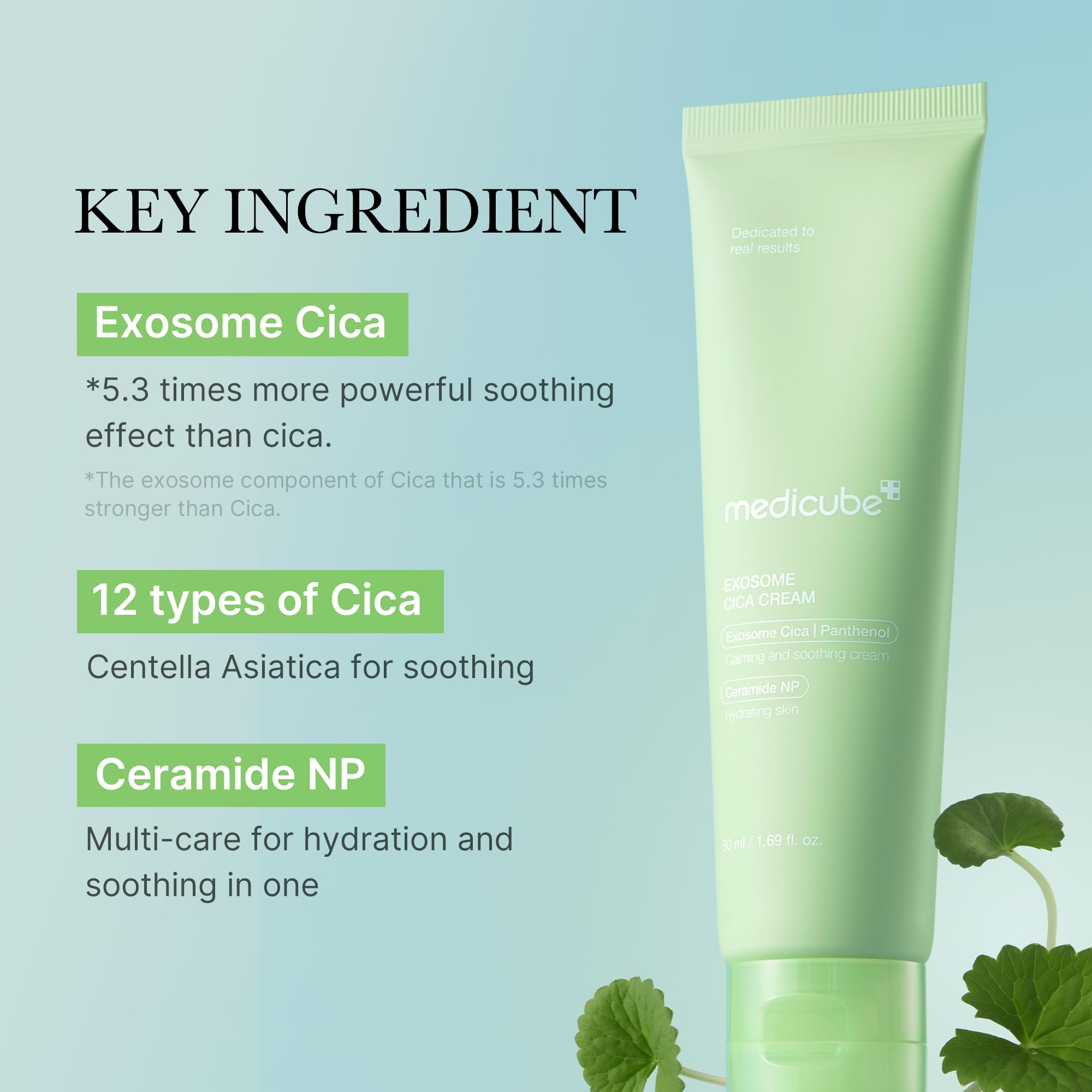 Medicube Exosome Cica Crema, textura cremosa que se absorbe fácilmente.
