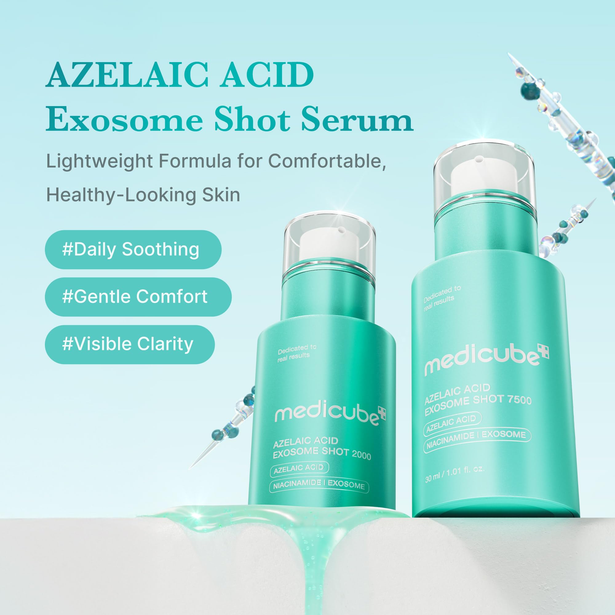 medicube exosomas para cuidado previo de piel reactiva, calma irritaciones y equilibra tono