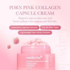 Medicube Gel rose translucide — texture légère pénètre sans film gras.