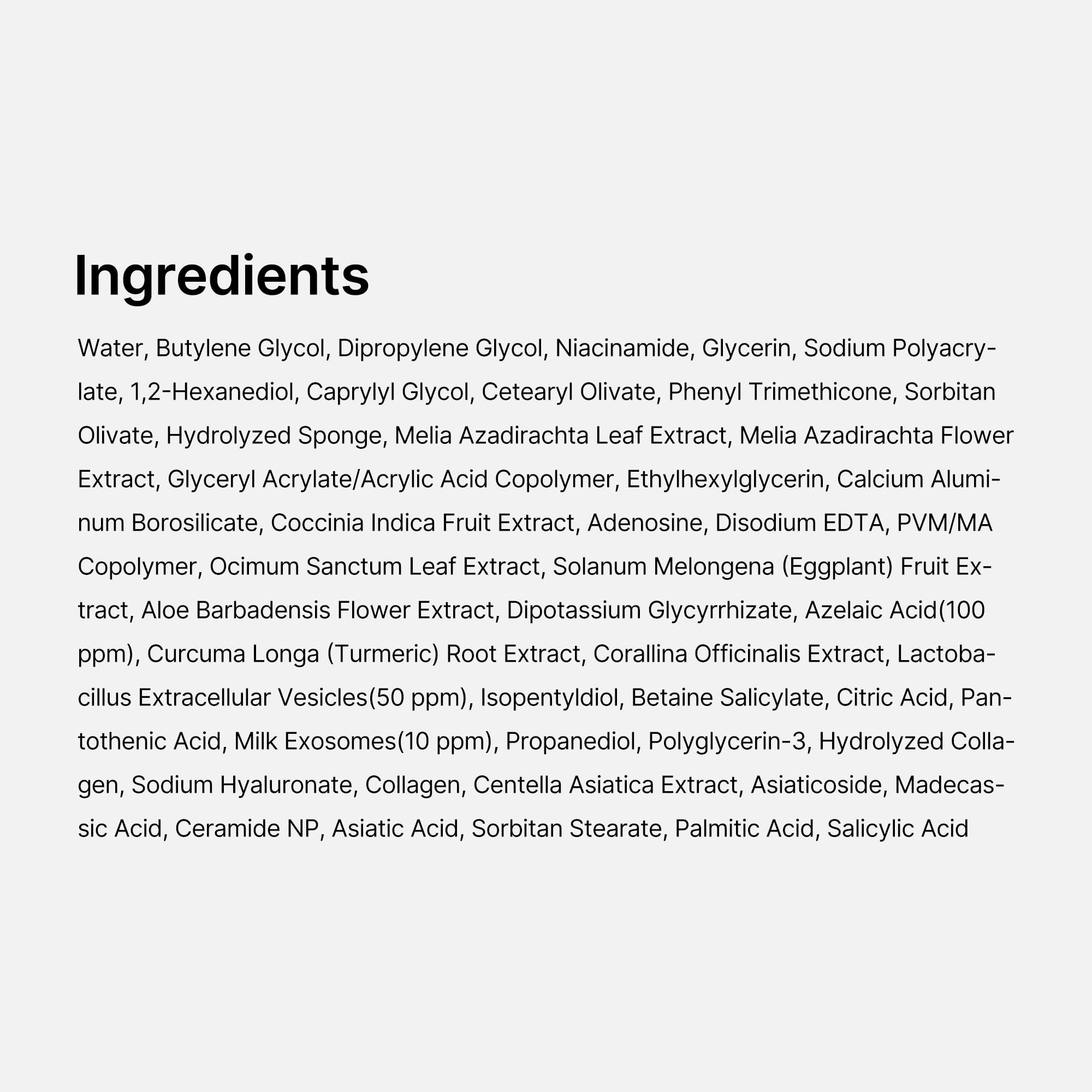 Ingredientes de Medicube azelaico y niacinamida para tono uniforme