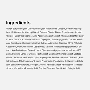 Ingredientes de Medicube azelaico y niacinamida para tono uniforme