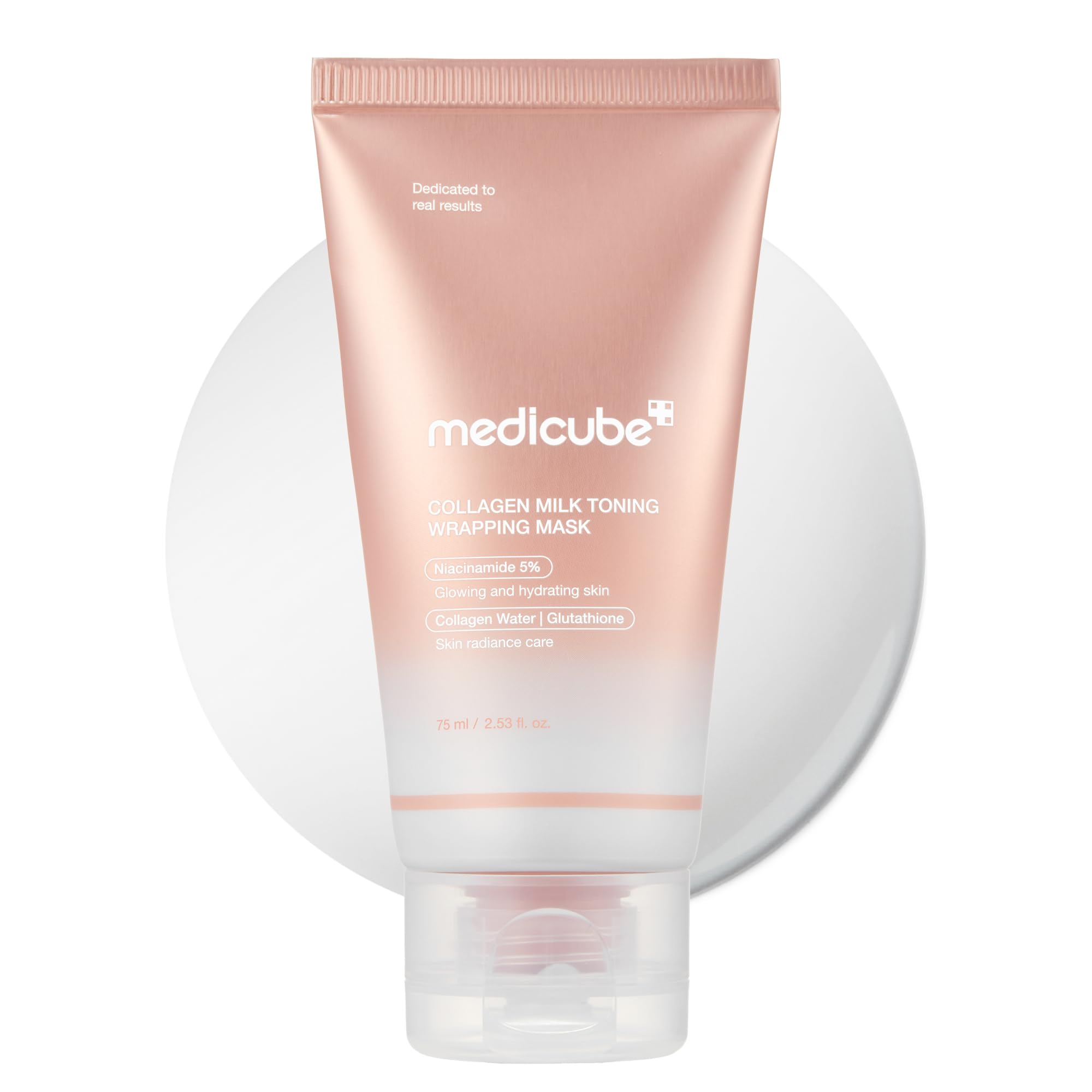 Medicube Mascarilla envolvente de colágeno para brillo lechoso e hidratación suave.
