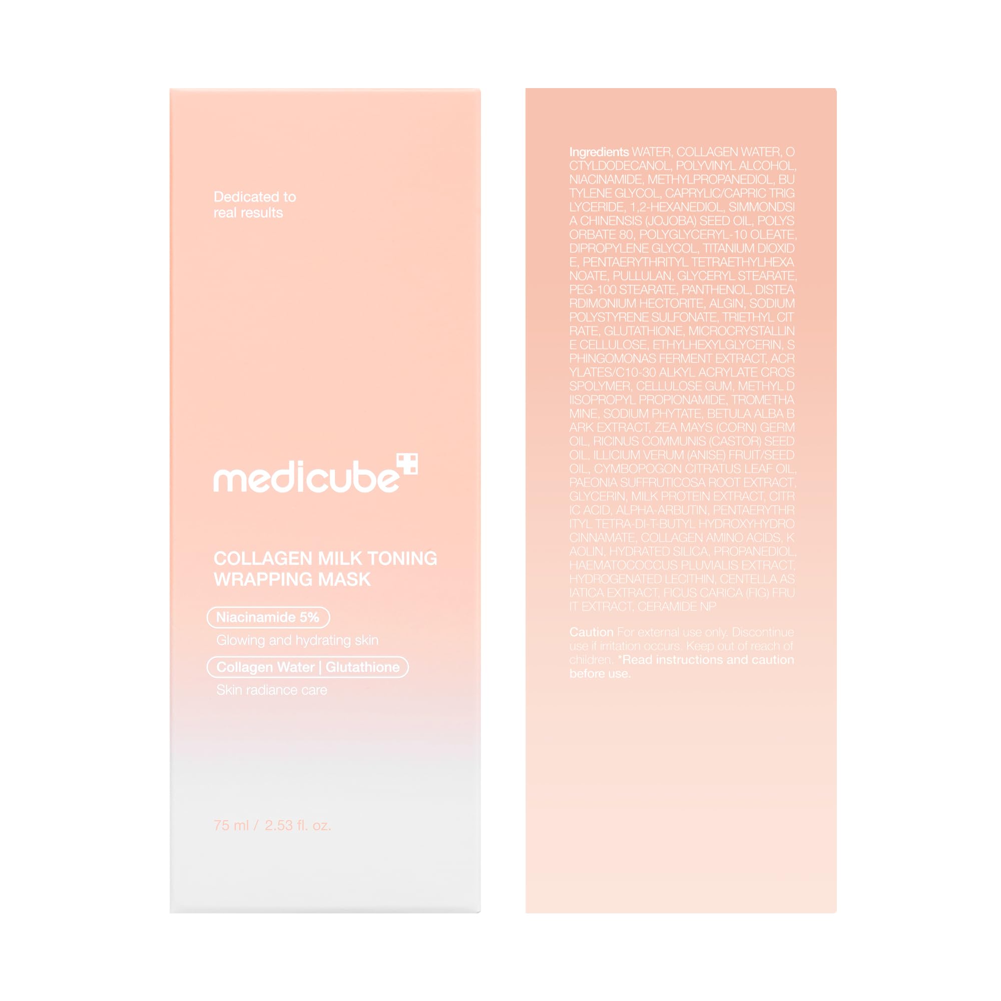 Medicube Mascarilla lista para maquillaje con piel hidratada y radiante.