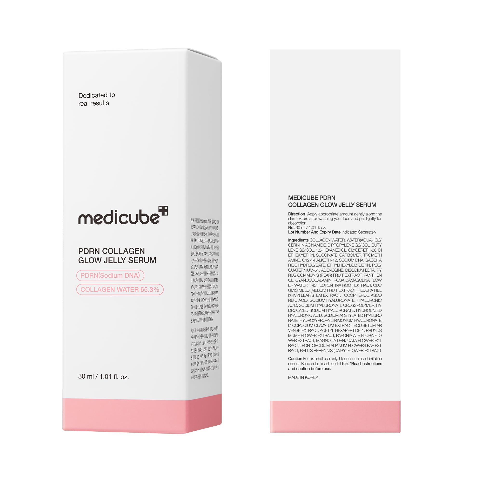 Medicube PDRN Pink Efecto firmeza suave, acabado luminoso sin sensación grasa.