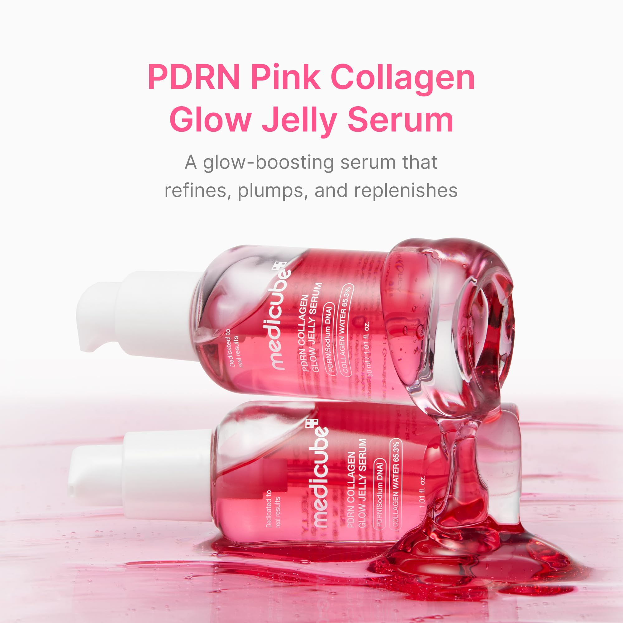 Medicube PDRN Pink Water Jelly Textura, textura ligera que refresca y se absorbe rápido.