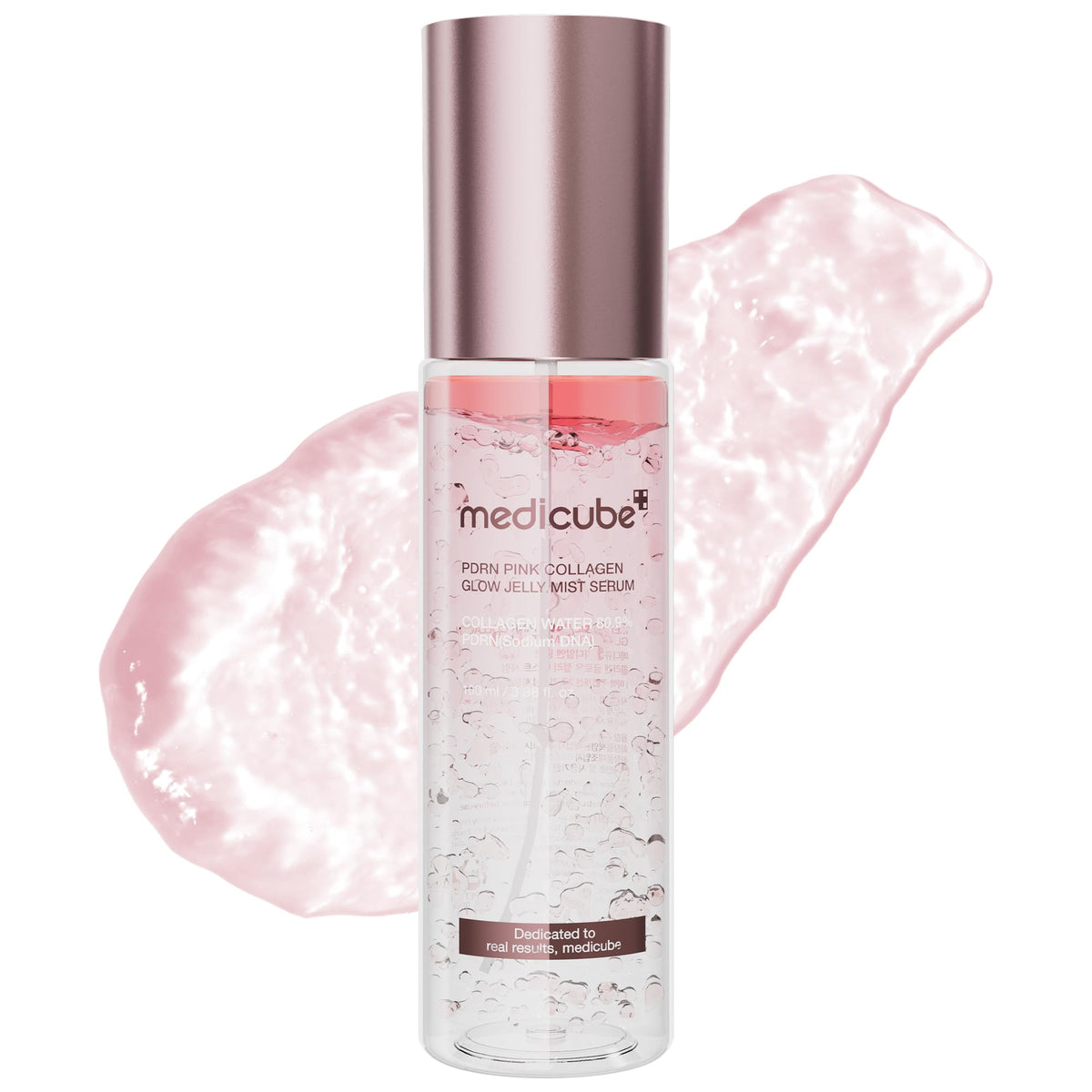 Medicube Pink PDRN, textura gel-suero para brillo suave y alta hidratación.