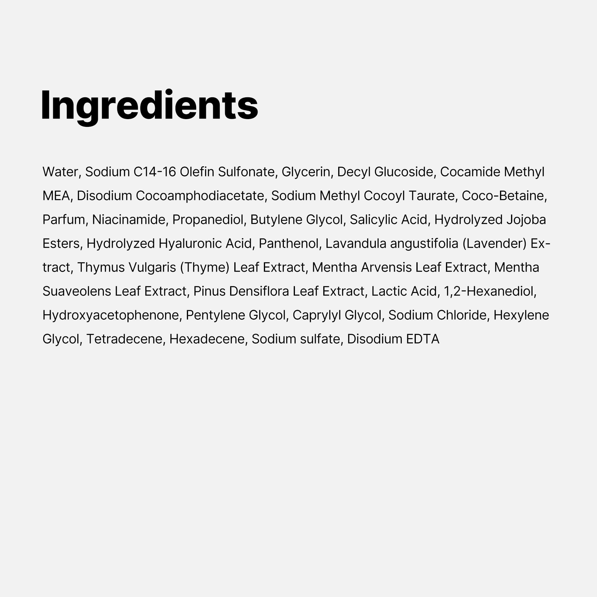 Application sur peau humide, mousse légère et rinçage facile.