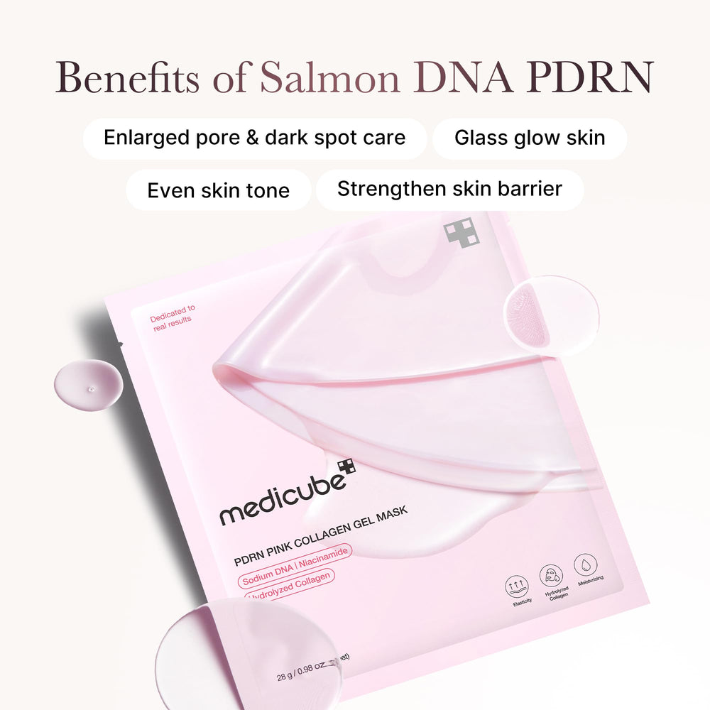 Medicube Salmon DNA PDRN: hidratación 24 horas para piel suave.