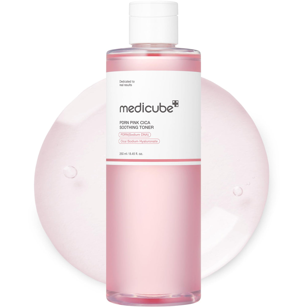 Medicube Salmon DNA PDRN tonico en botella, mejora textura y brillo natural.