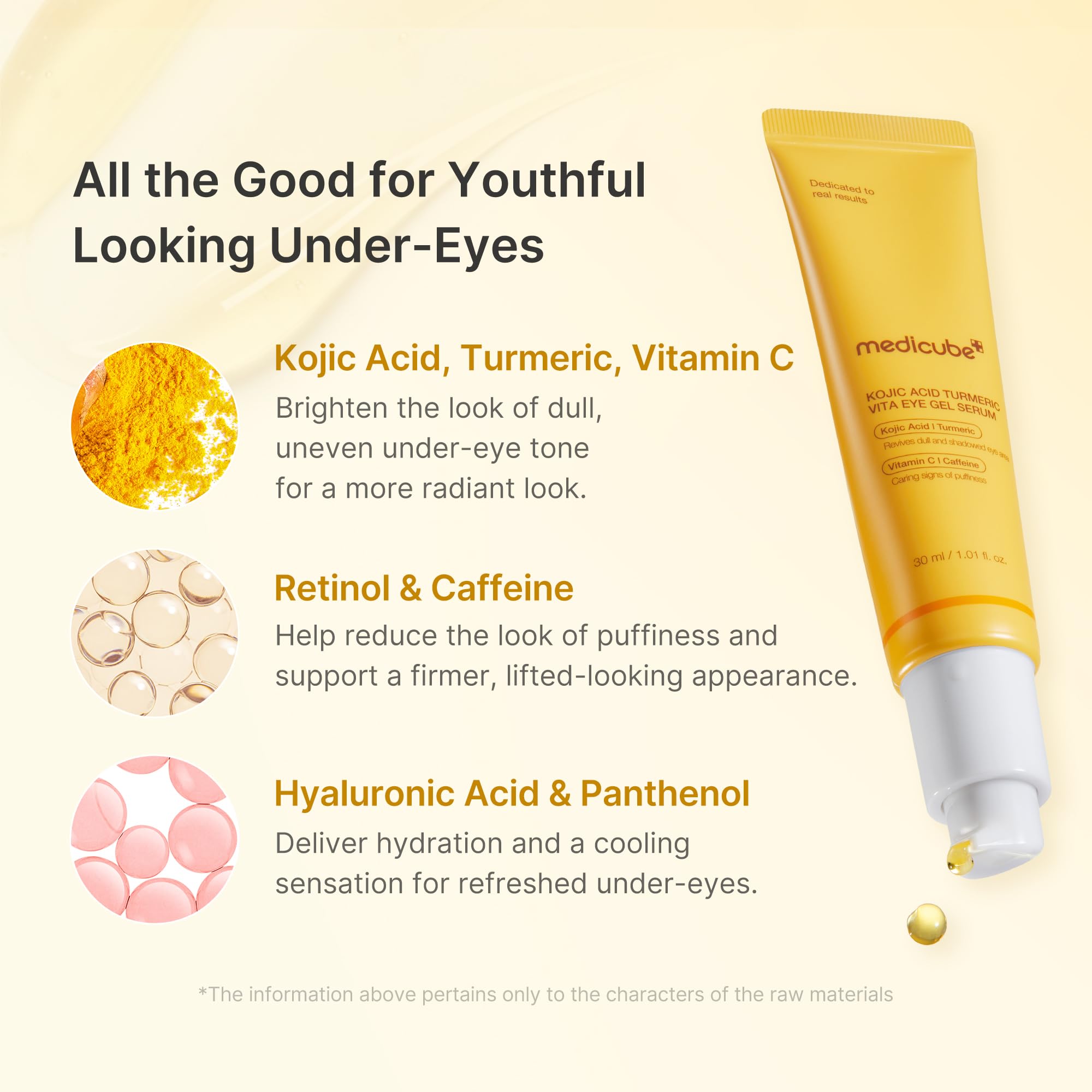 Medicube Serum Ojos cafeína y retinol para firmeza visible.