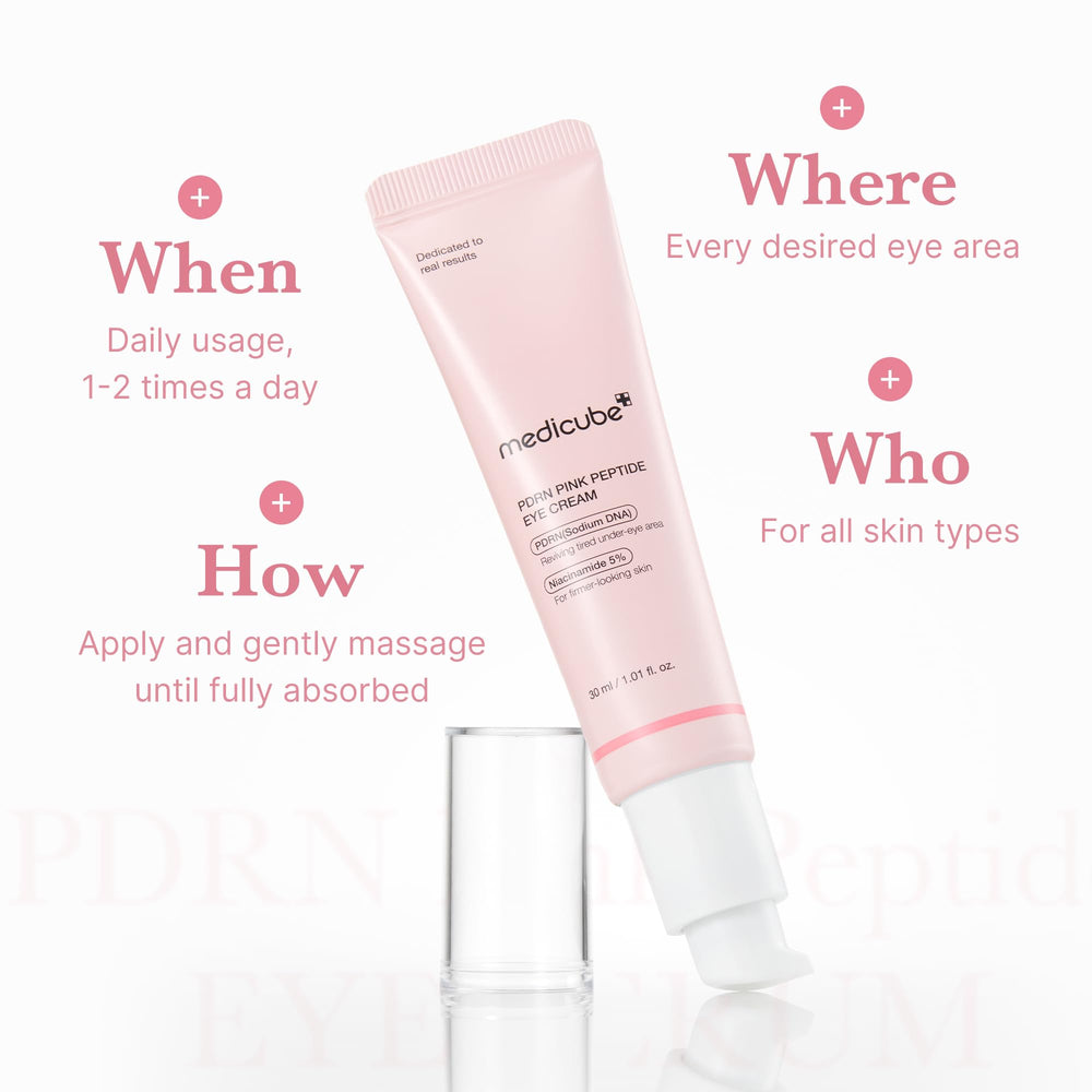 Medicube Eye Serum con niacinamida corrige tono desigual alrededor de los ojos.