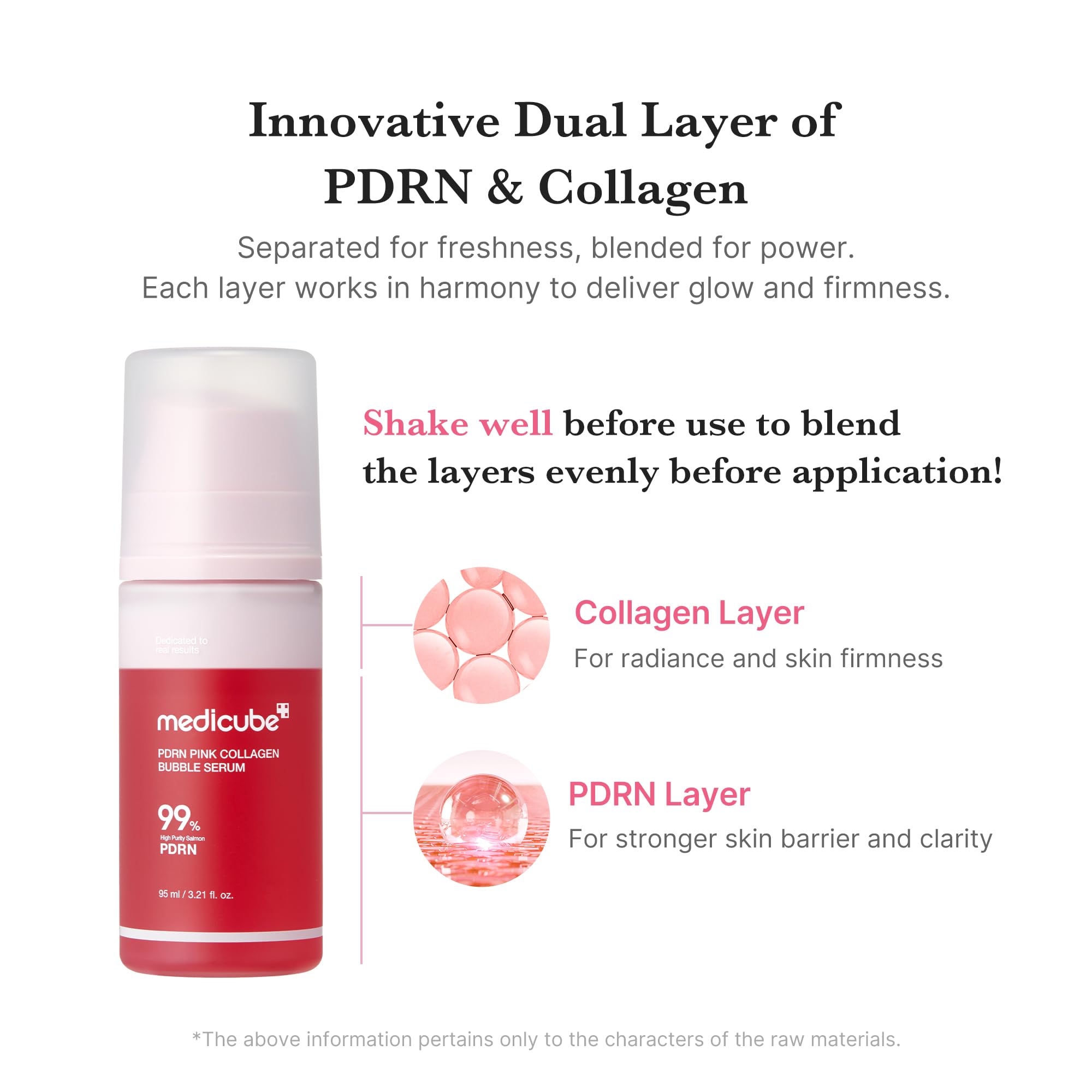 Medicube PDRN Pink Collagen Bubble Serum, apto para todo tipo de piel, sin colorantes ni fragancias artificiales.