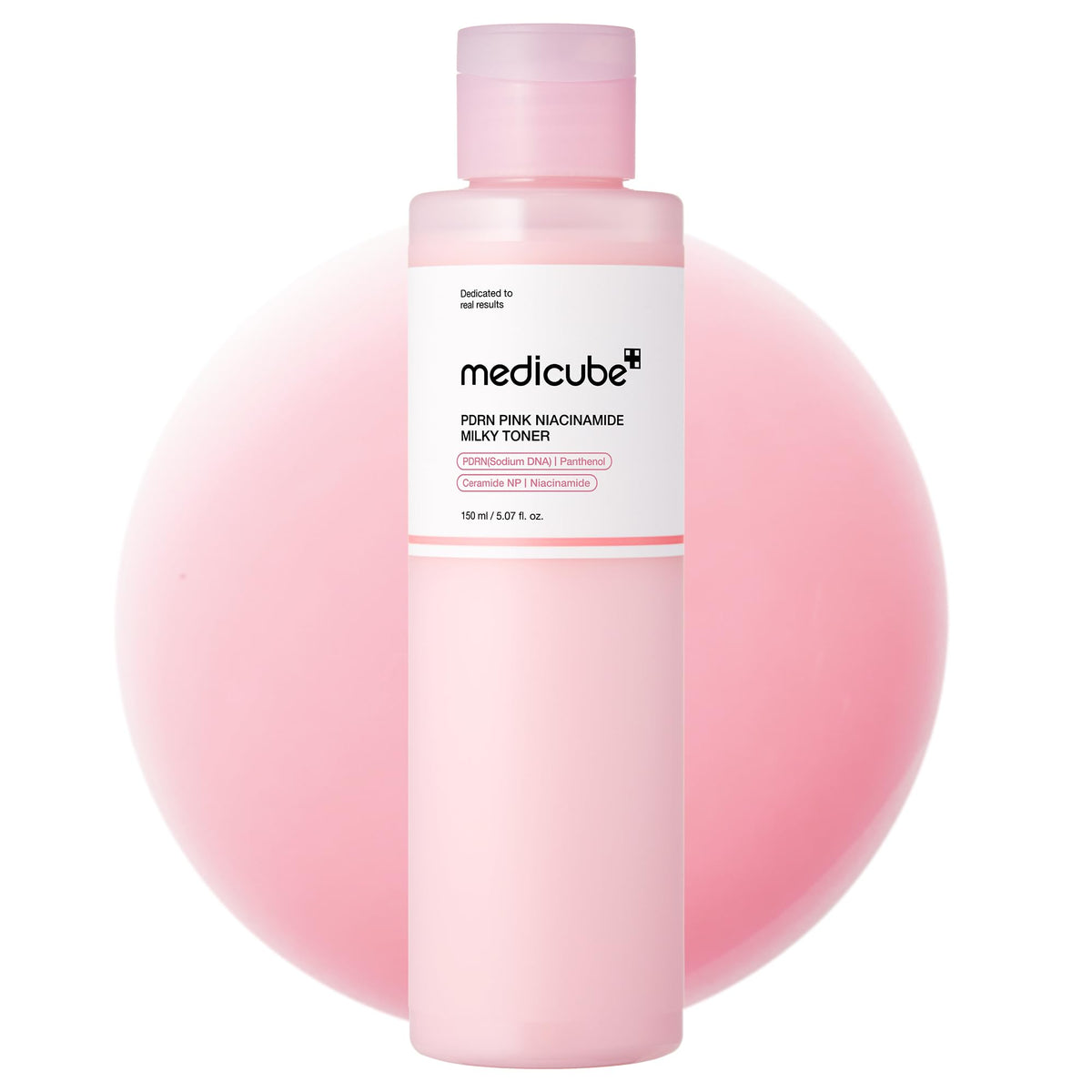 Medicube tonico lechoso rosado en botella para hidratación suave