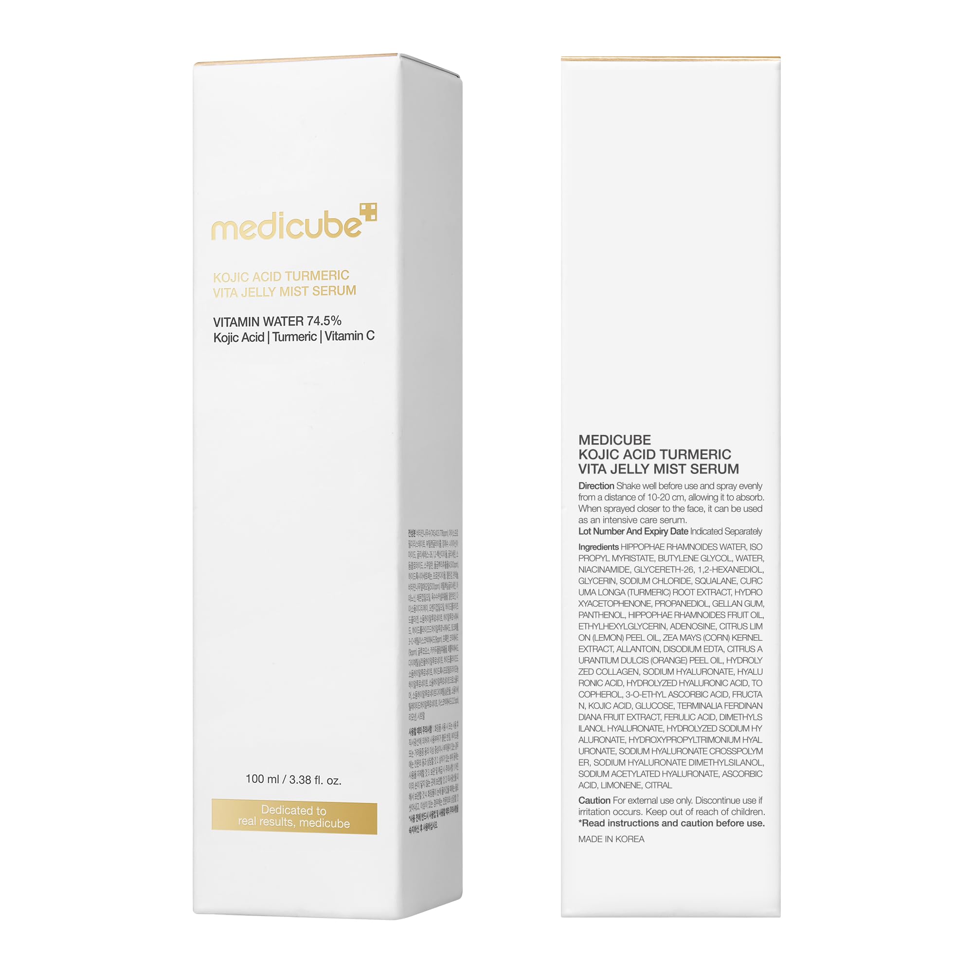Medicube Turmeric Vitamin Gold Jelly Mist, presentación compacta lista para bolso y viaje