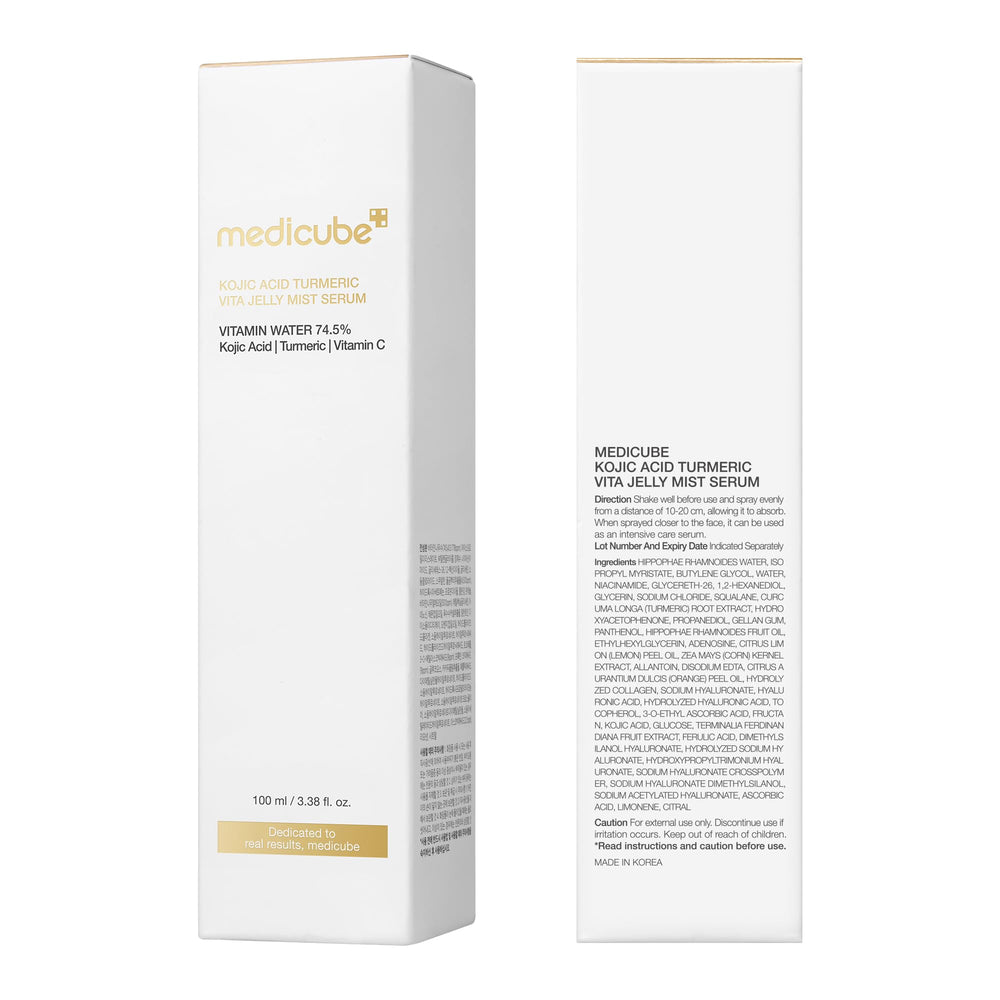 Medicube Turmeric Vitamin Gold Jelly Mist, presentación compacta lista para bolso y viaje
