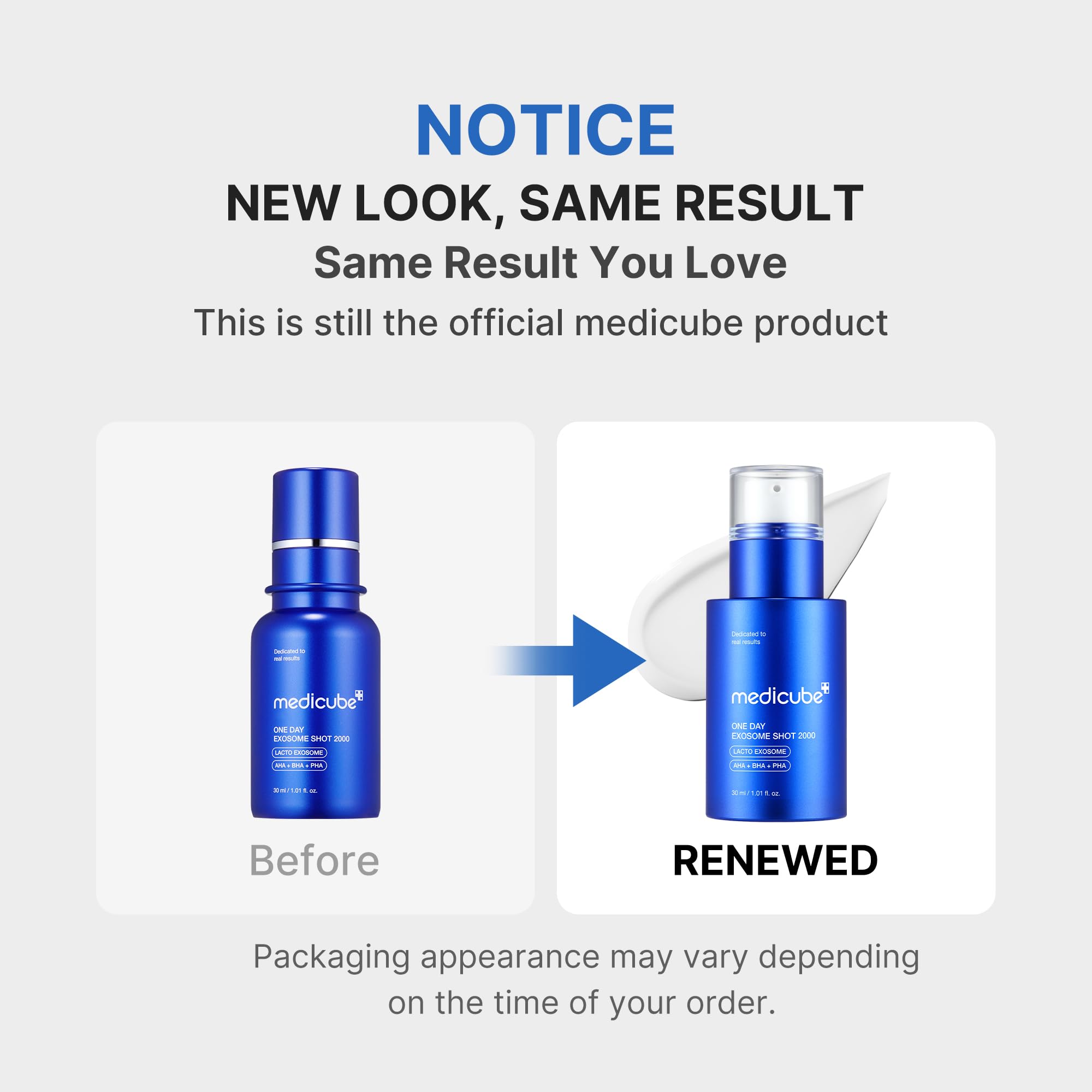 Medicube Zero Exosome Shot, espícula recubierta, entrega activos con penetración efectiva.