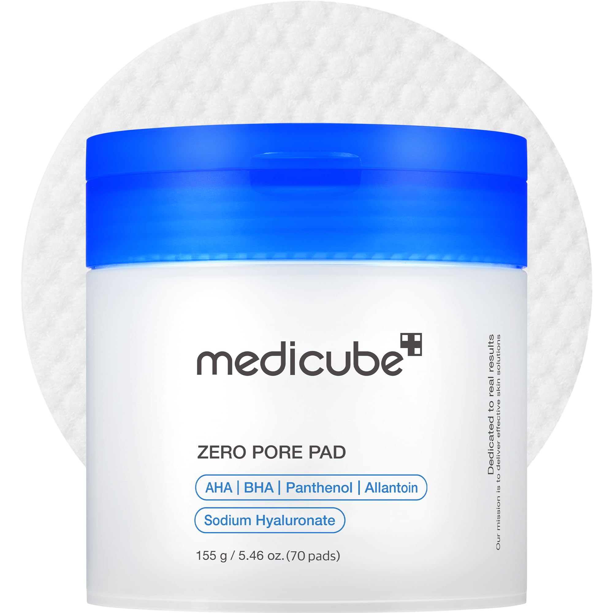 Medicube Zero Pore Pad 2.0, frente, exfoliación suave para poros refinados.