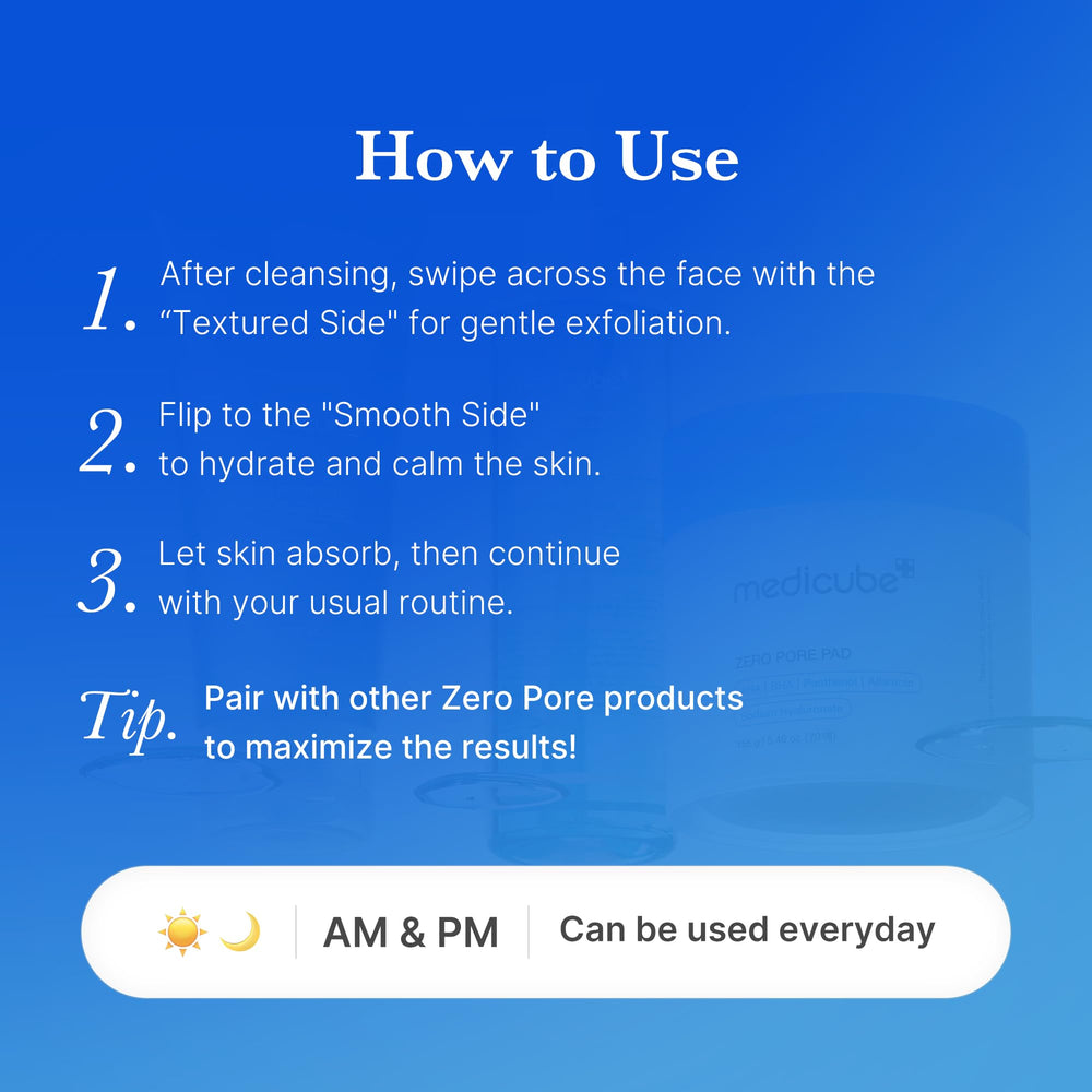 Medicube Zero Pore Pad 2.0, ingredientes naturales que cuidan la piel.