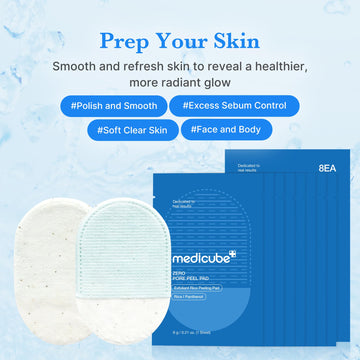 Medicube Zero Pore Peel Pad, exfoliante con arroz y AHA para renovar textura