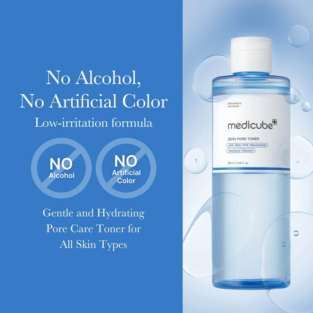 hidratación profunda con panthenol y alantoin en medicube Zero Pore Toner.