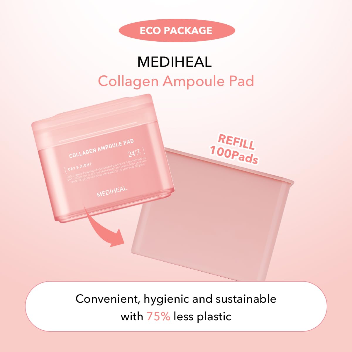 Mediheal Collagen Ampoule Pad: textura de algodón vegano suave para piel sensible