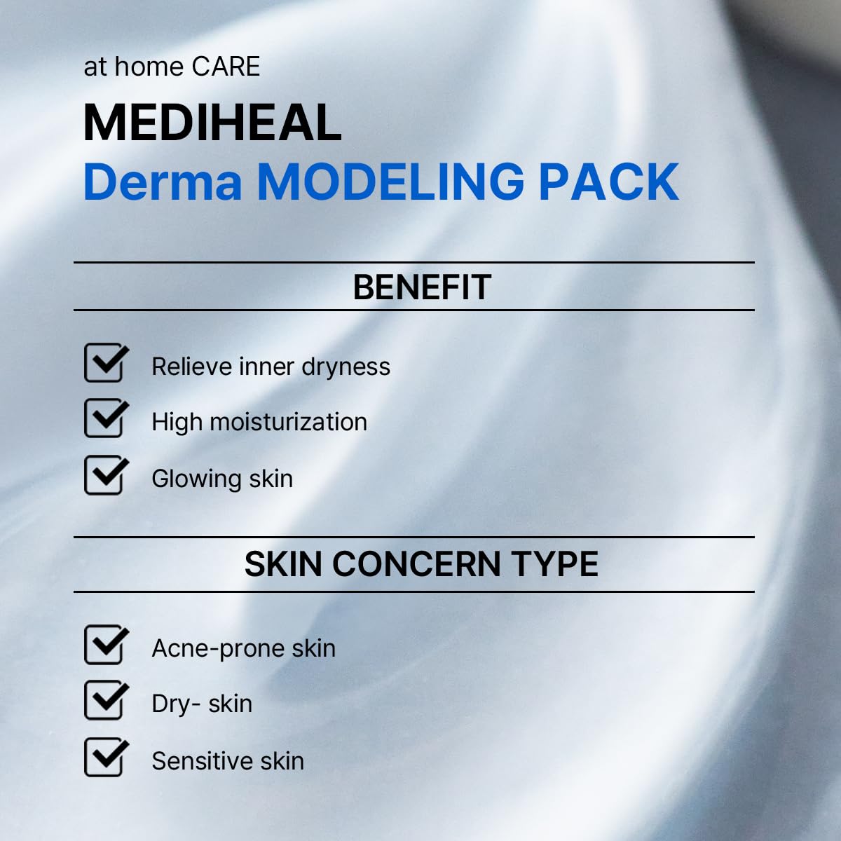 Mediheal Pack Derma Modelado: aplicación de mascarilla fácil en casa.