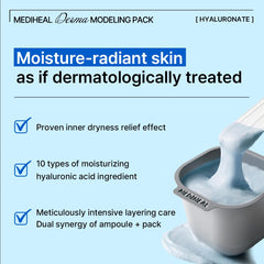 Mediheal Pack Derma Modelado: mezcla sedosa para aplicación suave.